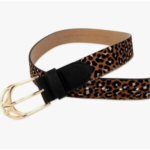 Michael Kors, Women's Cheetah-Print Haircalf Belt, Small